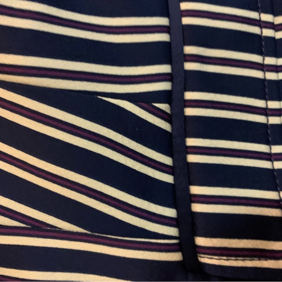 Banana Republic Blazer Satin Blue Burgundy White Stripes Size 10 - Picture 7 of 7